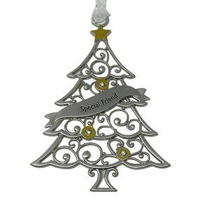 Ganz - Christmas Tree Ornament with Engraved‎ Banner (Zinc Metal)